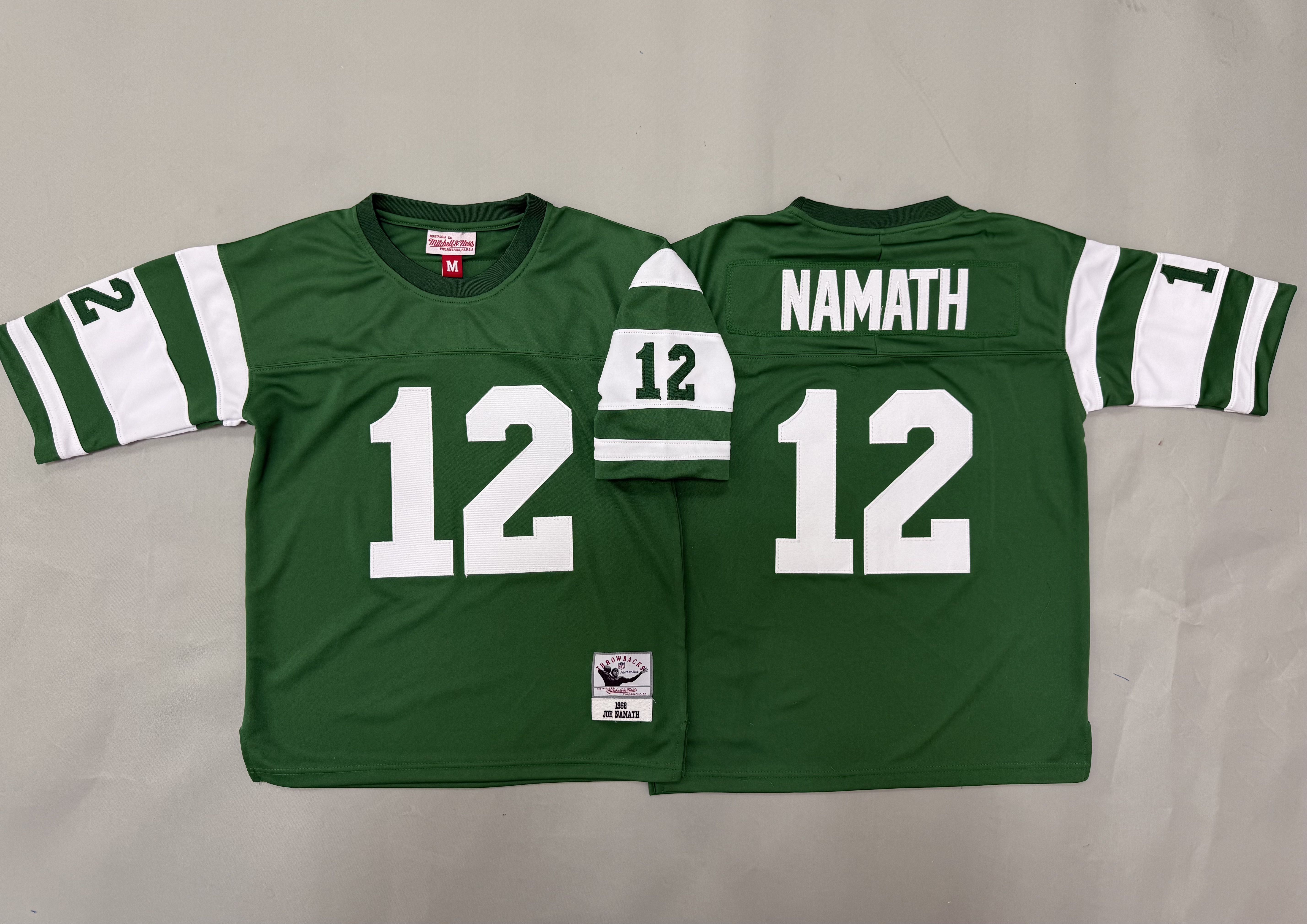 Youth 2026 New York Jets #12 Namath Green Throwback Limited NFL Jersey style 01